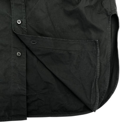 Balenciaga Logo Embroidered Oversize Button Down Jacket Shirt Black 32 — view 6