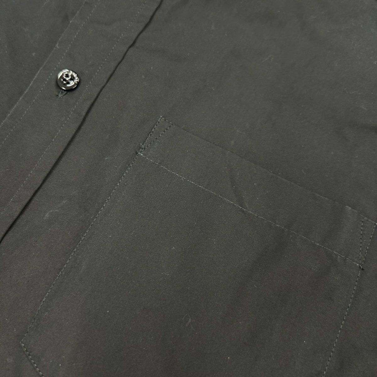 Balenciaga Logo Embroidered Oversize Button Down Jacket Shirt Black 32 — view 7