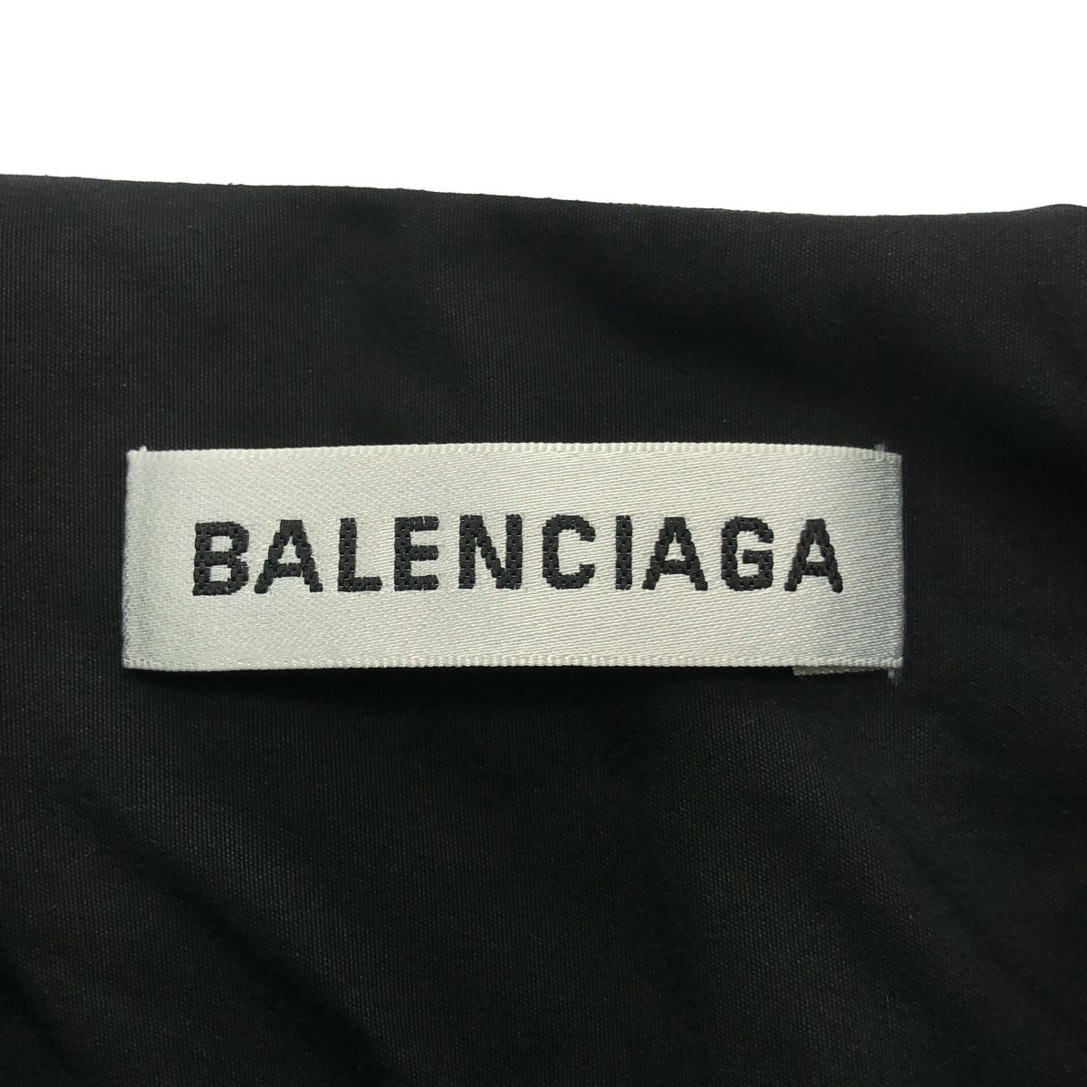 Balenciaga Logo Embroidered Oversize Button Down Jacket Shirt Black 32 — view 3
