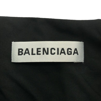 Balenciaga Logo Embroidered Oversize Button Down Jacket Shirt Black 32 — view 3