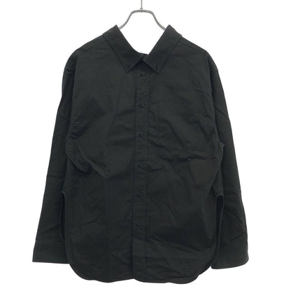 Balenciaga Logo Embroidered Oversize Button Down Jacket Shirt Black 32
