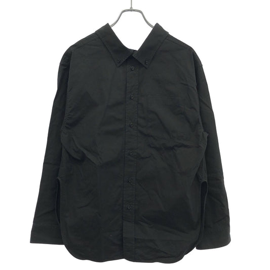 Balenciaga Logo Embroidered Oversize Button Down Jacket Shirt Black 32