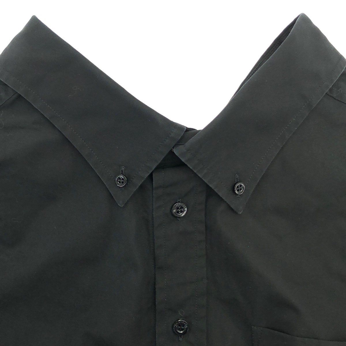 Balenciaga Logo Embroidered Oversize Button Down Jacket Shirt Black 32 — view 4