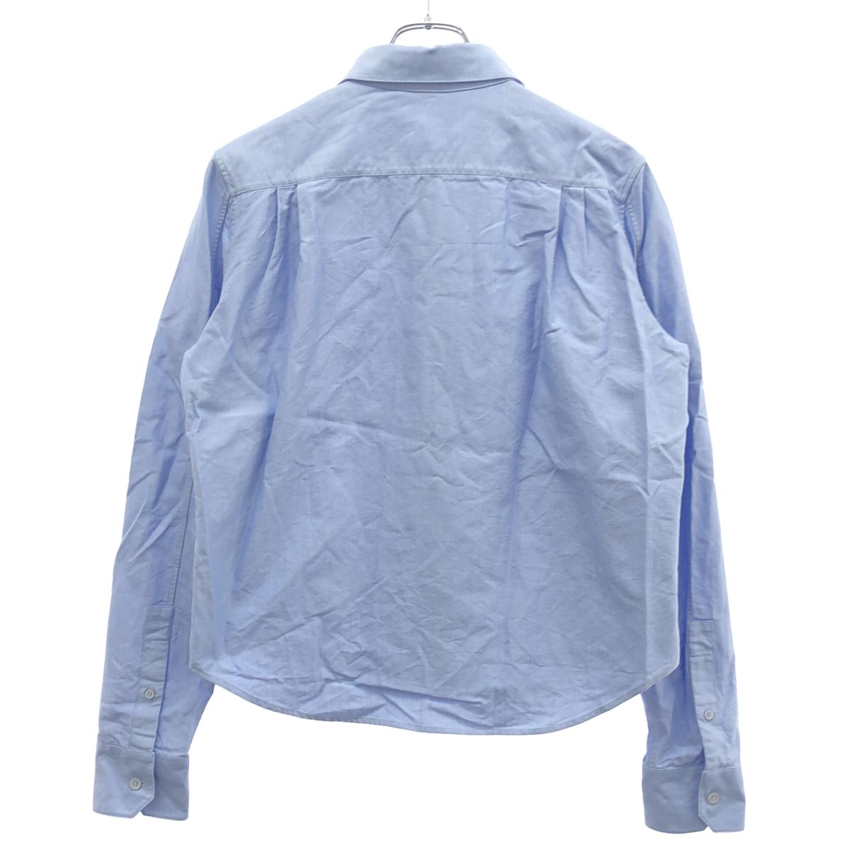 Loewe Anagram Embroidered Oxford Button Down Jacket Shirt Blue — view 2