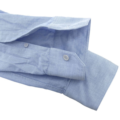 Loewe Anagram Embroidered Oxford Button Down Jacket Shirt Blue — view 5