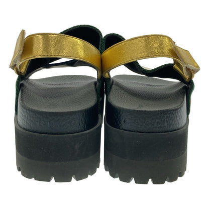 Gucci Web Stripe Platform Sandals Mix — view 3