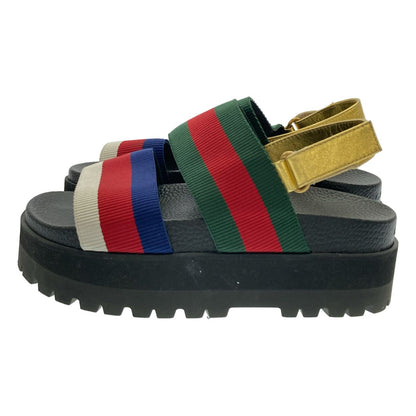 Gucci Web Stripe Platform Sandals Mix — view 2