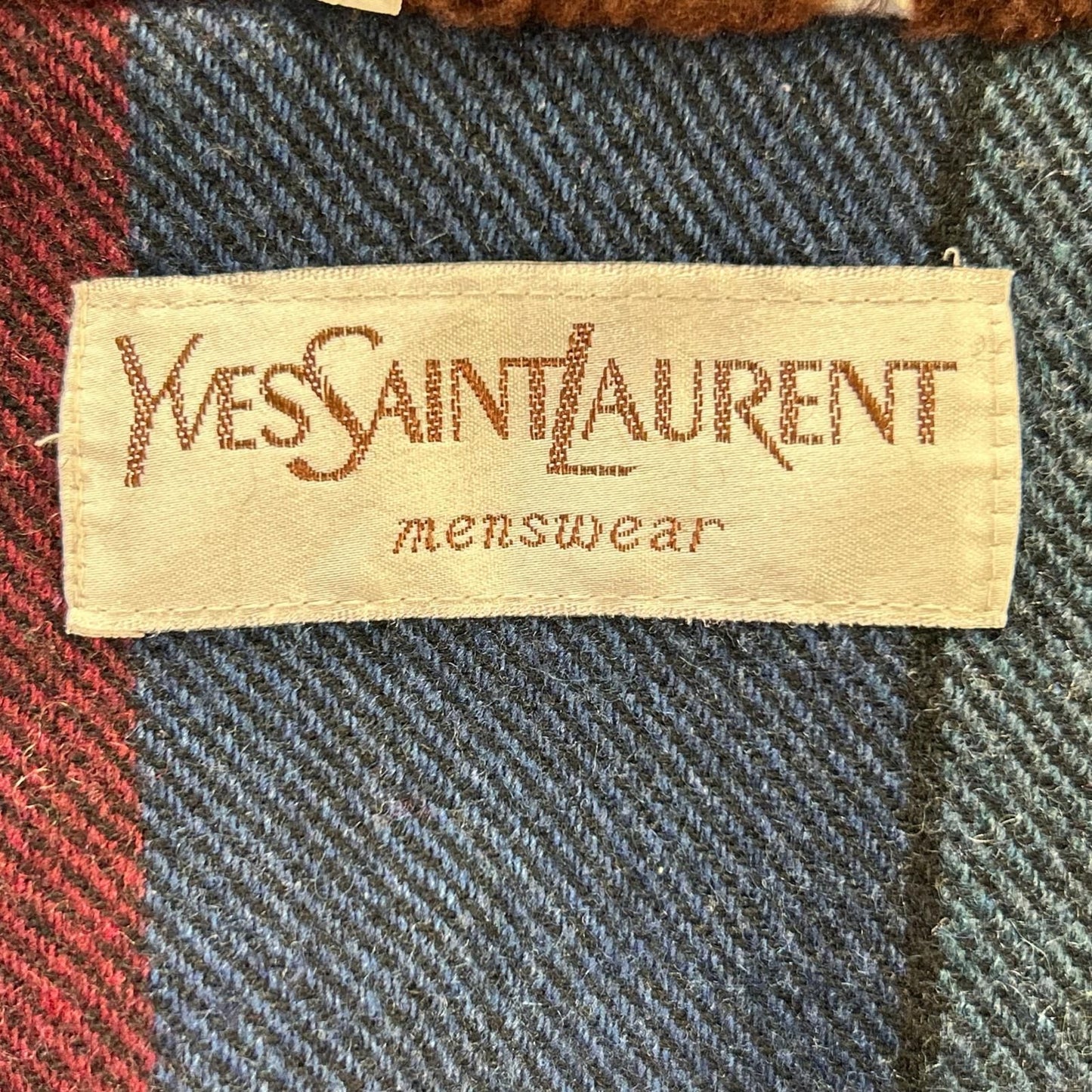 Saint Laurent Yves Navy Wool Collar Fleece Jacket — view 4