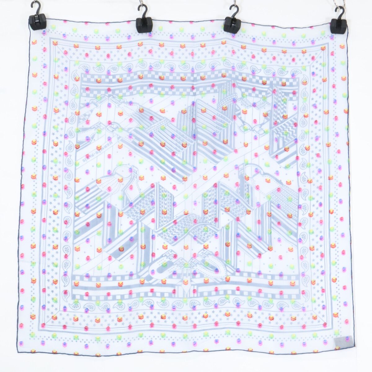 Hermes Sangles en Zigzag Banbana Silk Blend Carre 60 Scarf
