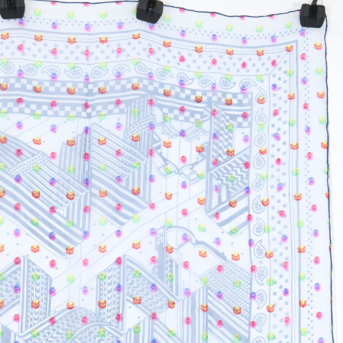 Hermes Sangles en Zigzag Banbana Silk Blend Carre 60 Scarf — view 3