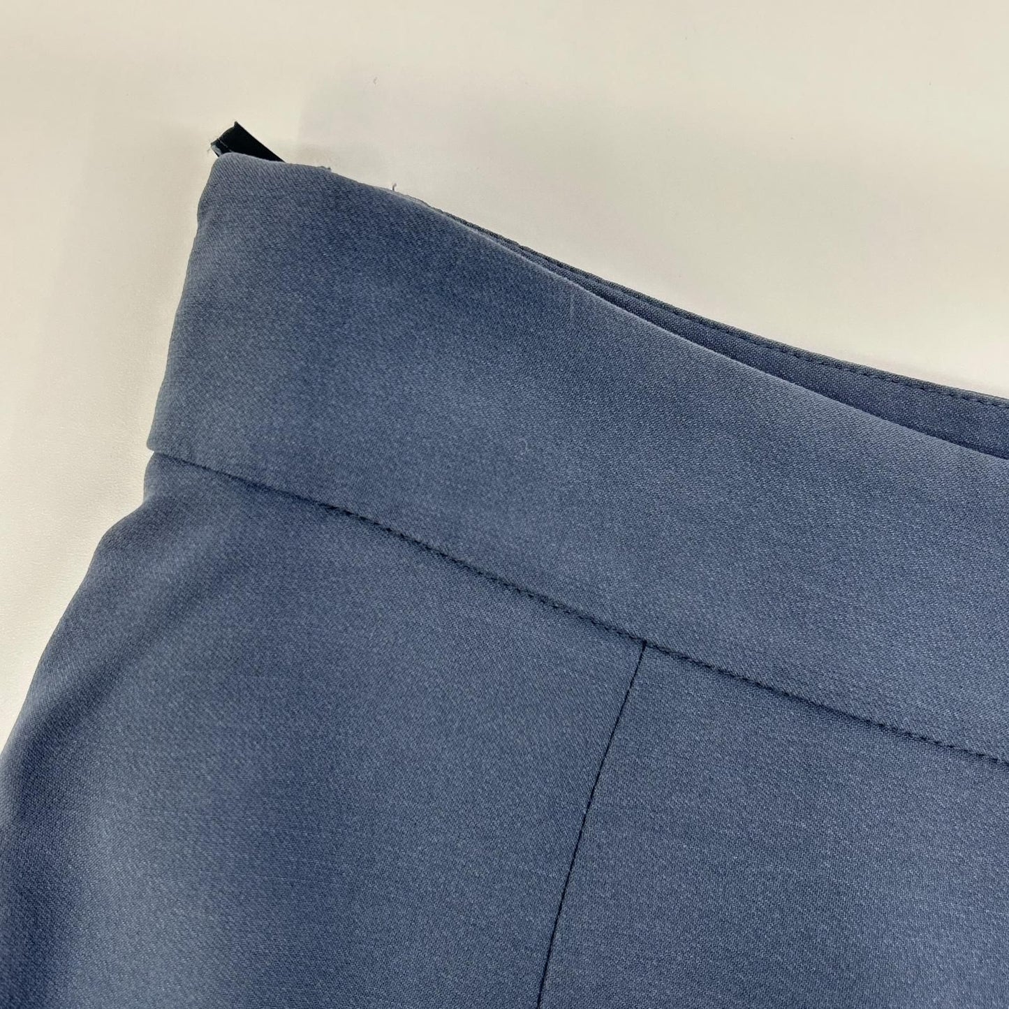 Loro Piana Navy Silk Wool Center Pleats Side Zip Skirt 40 — view 6