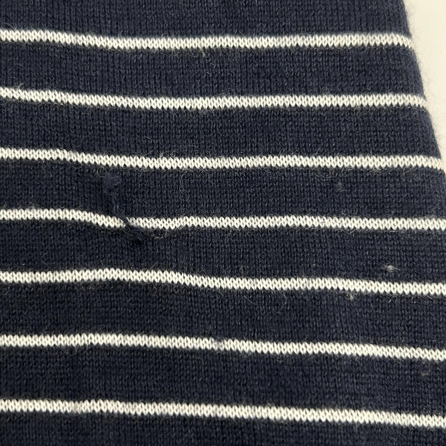 Loro Piana Navy White Border Cashmere Silk Half Sleeve Knit 42 Sweater — view 6