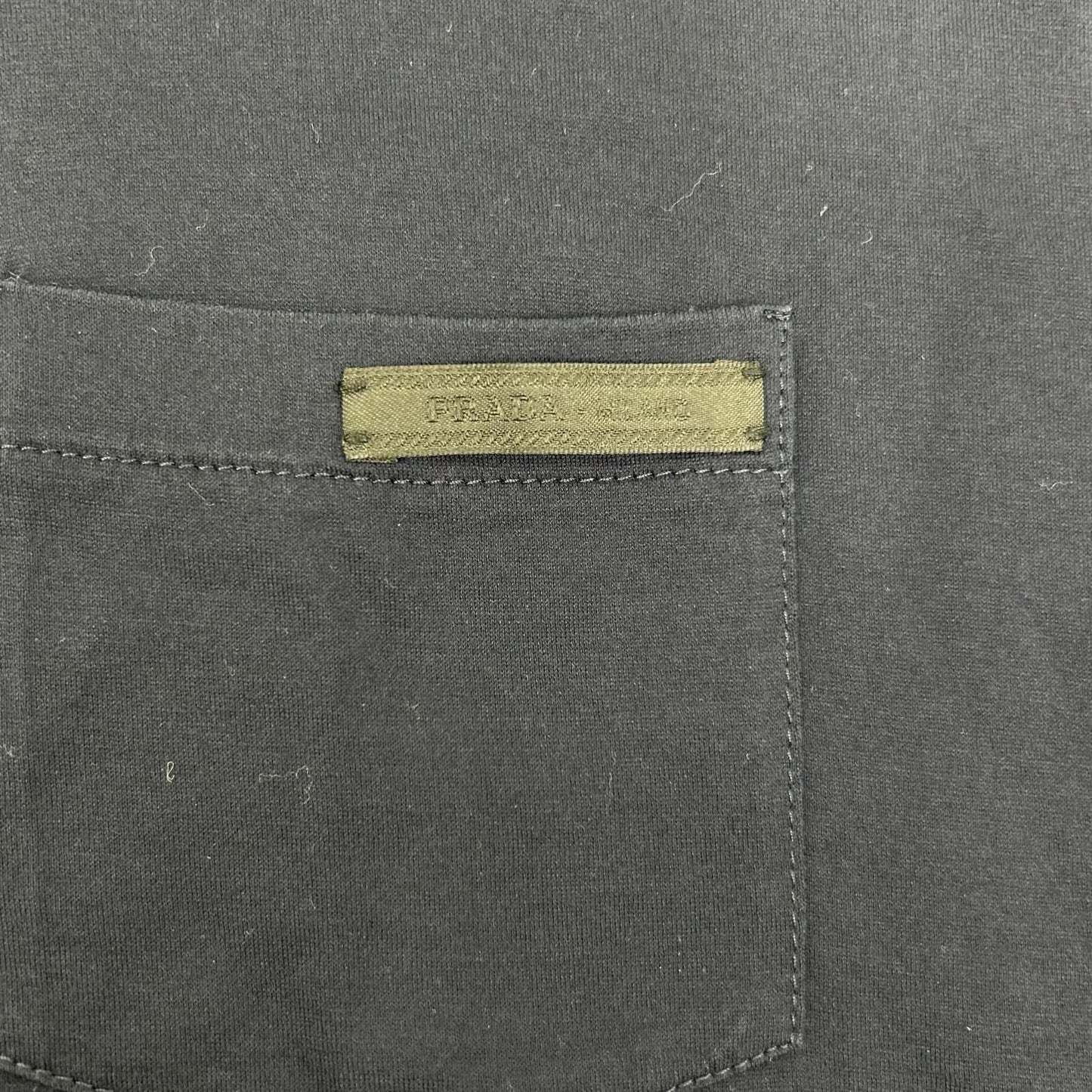 Prada Navy Pocket Long Sleeve Cotton T-Shirt XL — view 7
