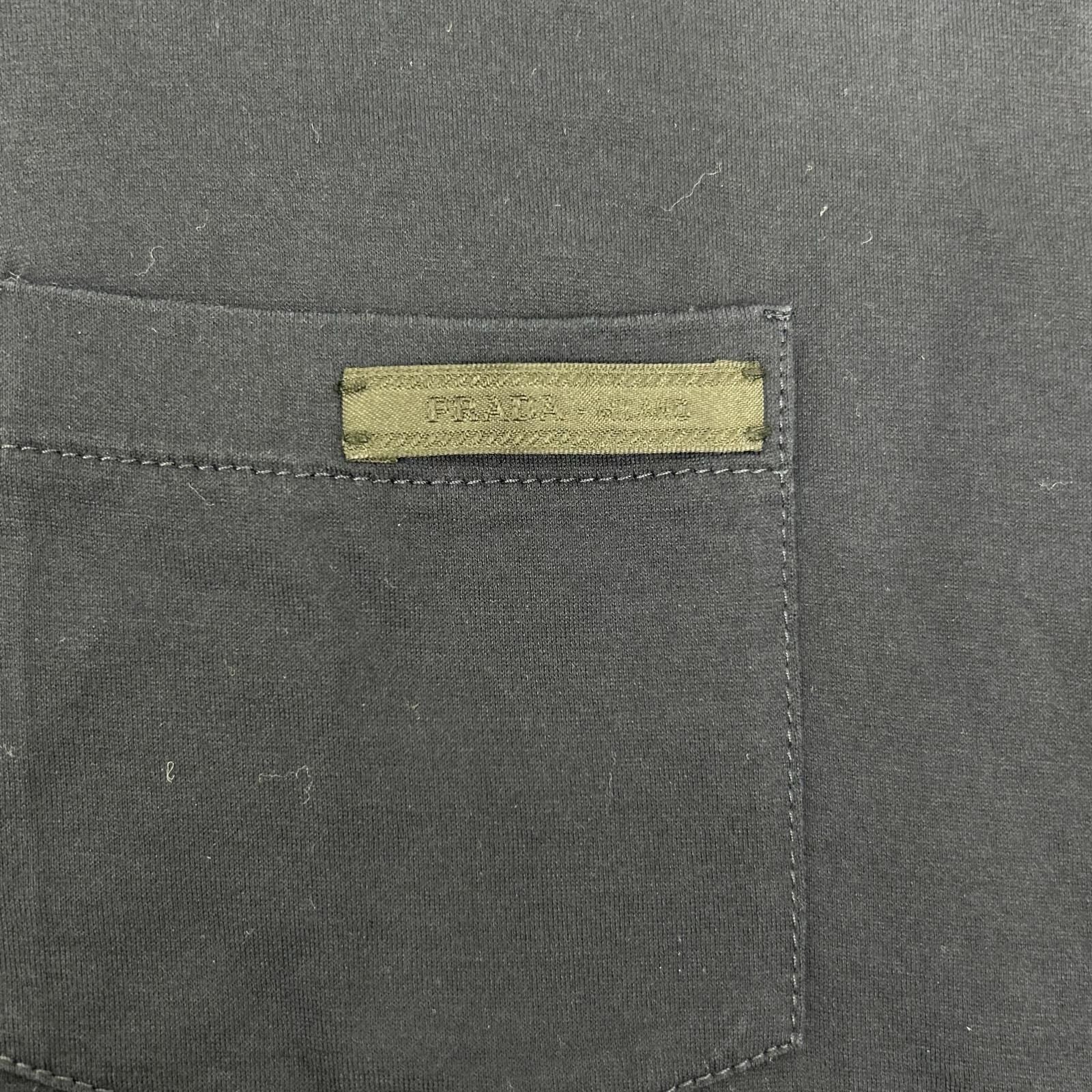 Prada Navy Pocket Long Sleeve Cotton T-Shirt XL — view 7