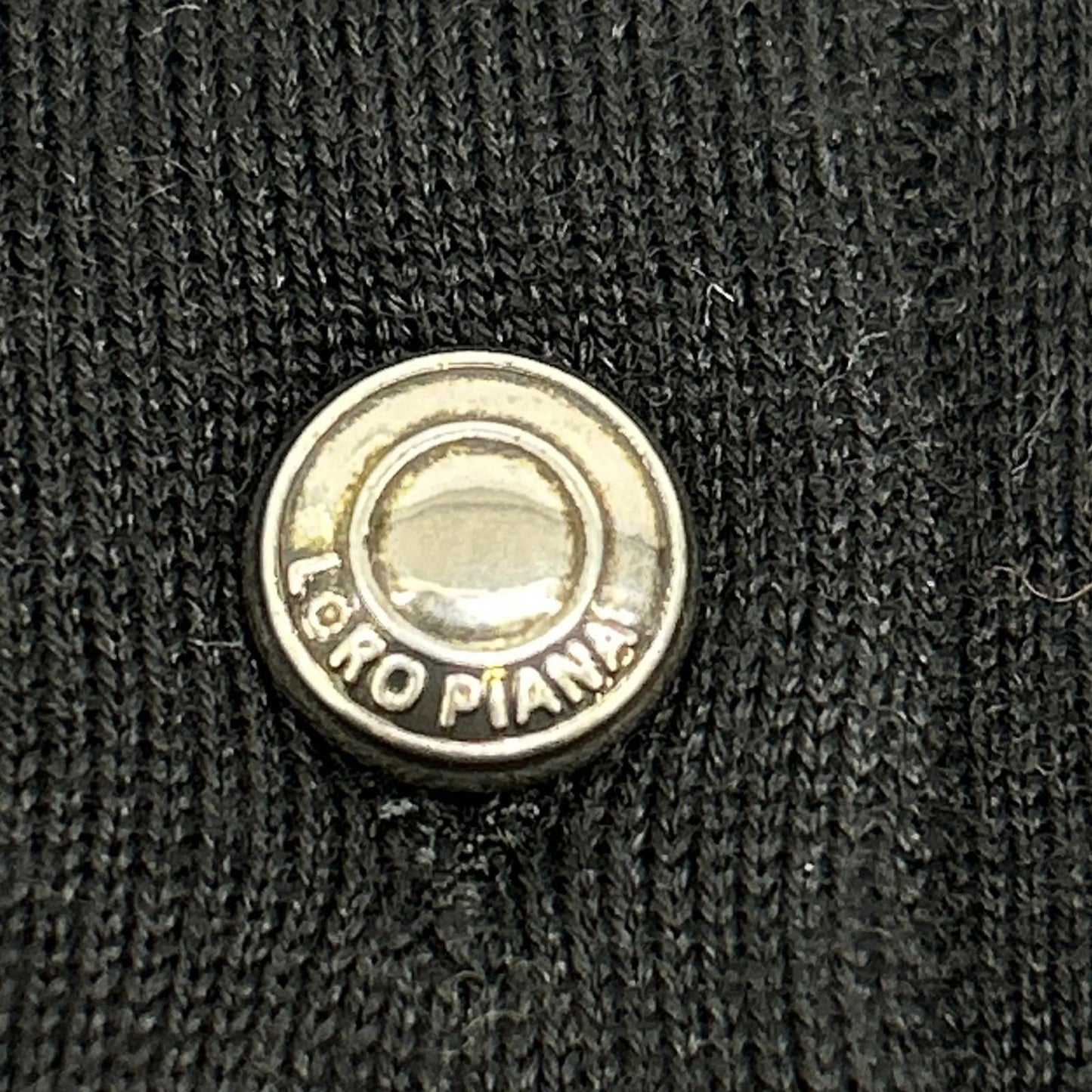 Loro Piana Black Virgin Wool Cashmere Logo Button Sottille Polo Shirt 36 — view 6
