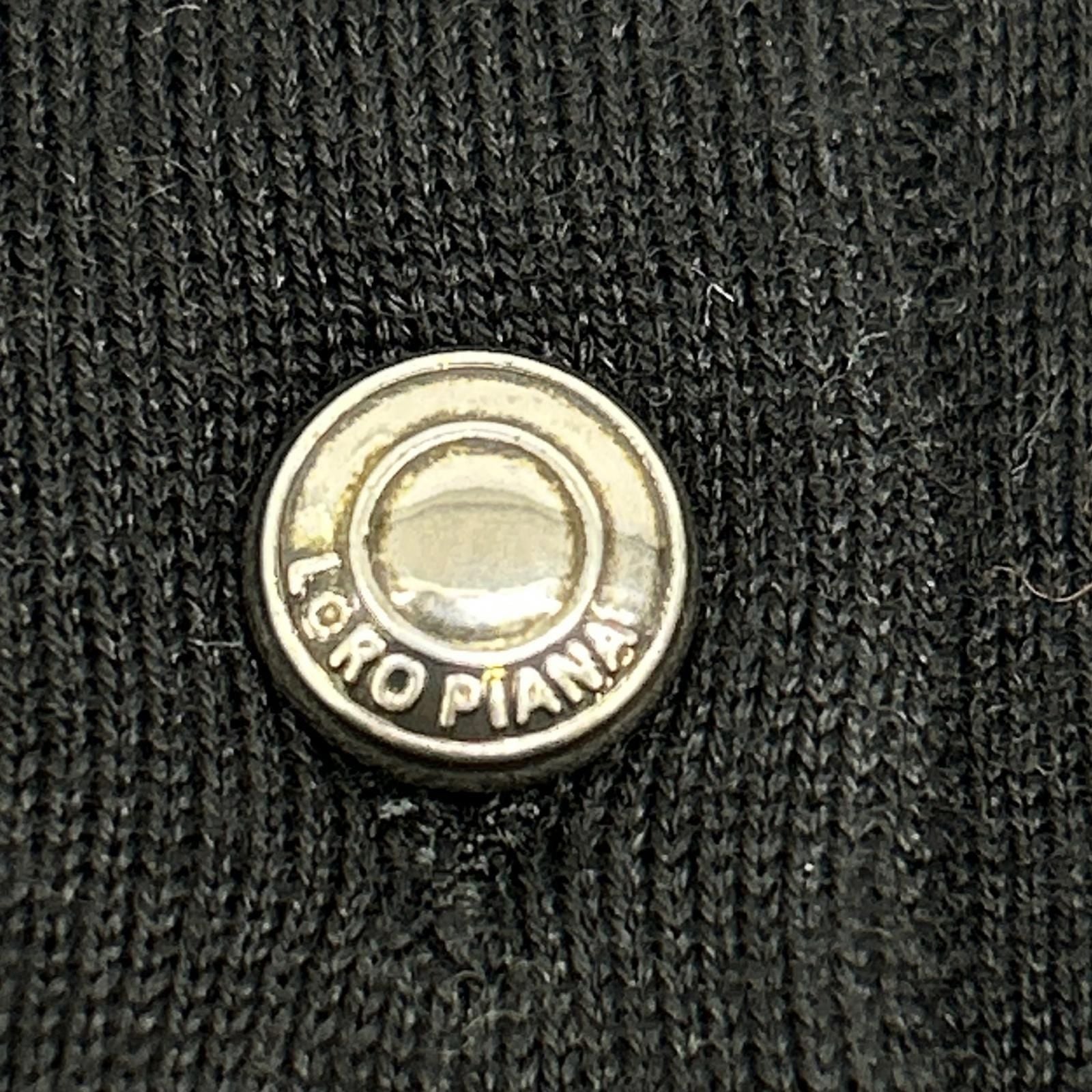 Loro Piana Black Virgin Wool Cashmere Logo Button Sottille Polo Shirt 36 — view 6