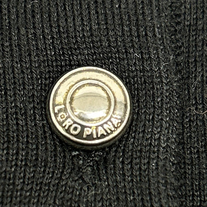 Loro Piana Black Virgin Wool Cashmere Logo Button Sottille Polo Shirt 36 — view 6