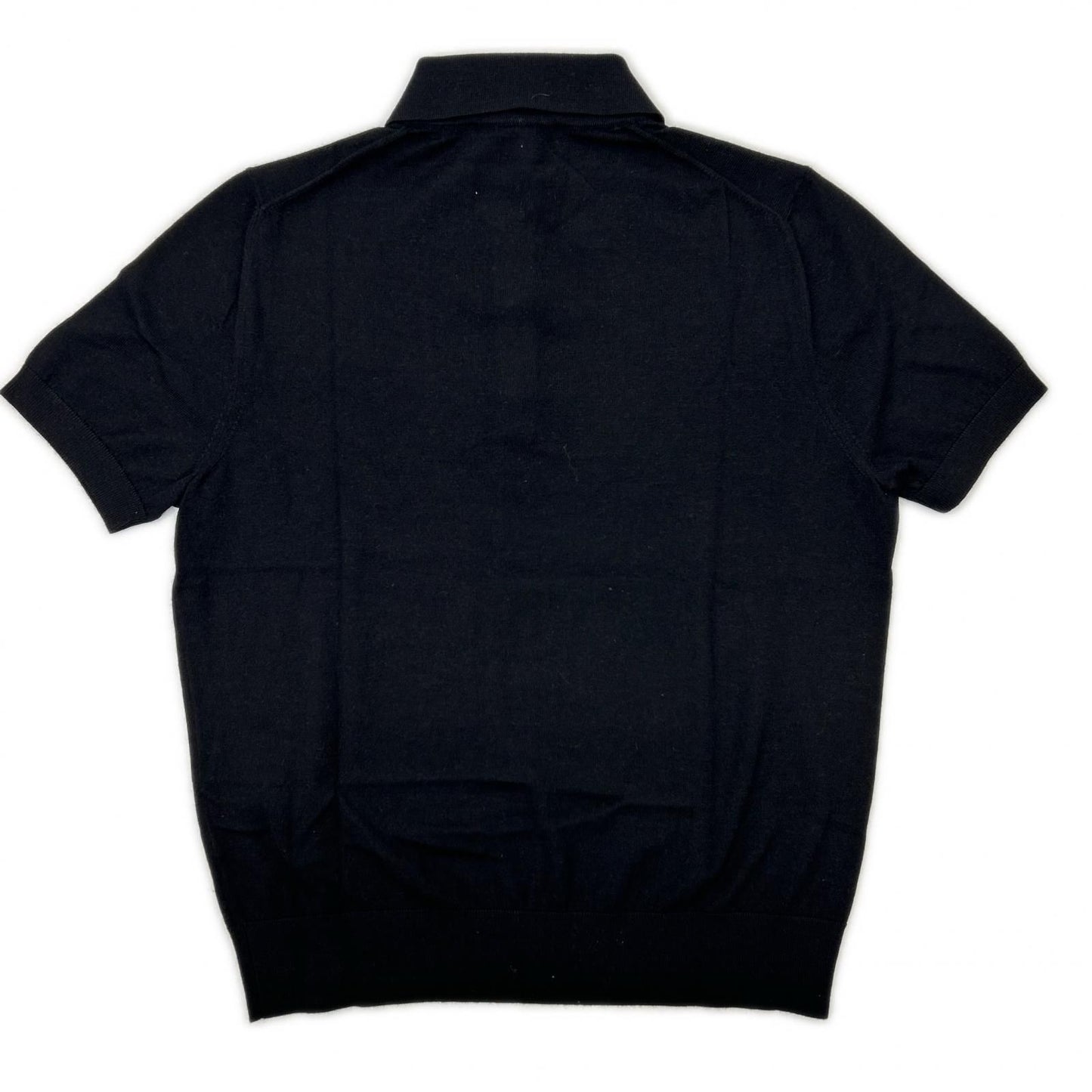 Loro Piana Black Virgin Wool Cashmere Logo Button Sottille Polo Shirt 36 — view 2
