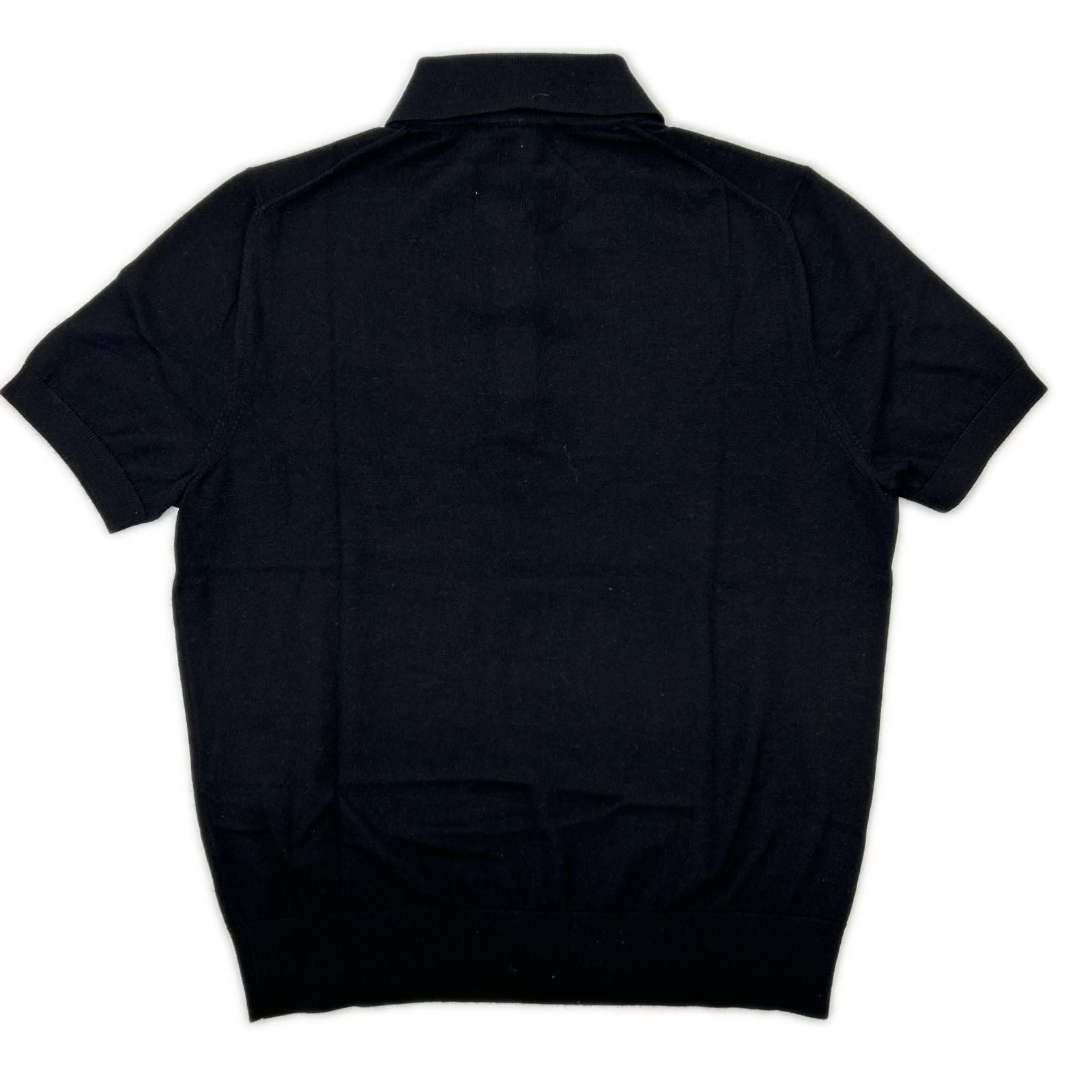 Loro Piana Black Virgin Wool Cashmere Logo Button Sottille Polo Shirt 36 — view 2