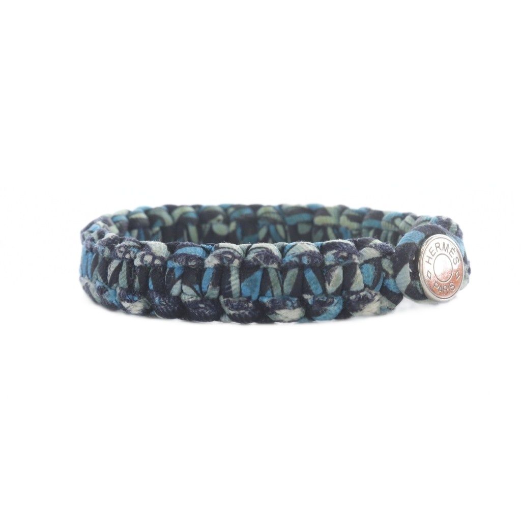 Hermes Sellier Series Kid Bracelet Blue — view 4