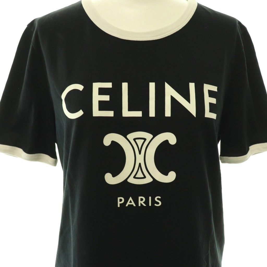 Celine Trio Print T-Shirt Crew Neck Short Sleeve L Black HS — view 4