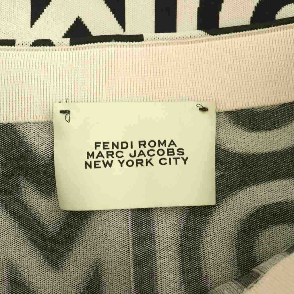 Fendi Tight Skirt Easy Mimore Long Logo All Over Pattern Bicolor 36 Black White — view 3