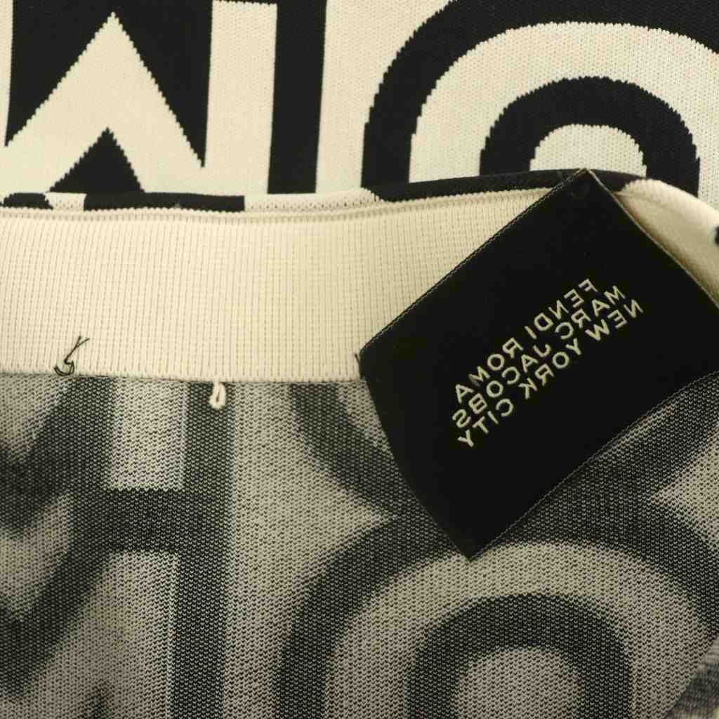 Fendi Tight Skirt Easy Mimore Long Logo All Over Pattern Bicolor 36 Black White — view 5