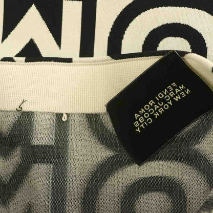 Fendi Tight Skirt Easy Mimore Long Logo All Over Pattern Bicolor 36 Black White — view 5