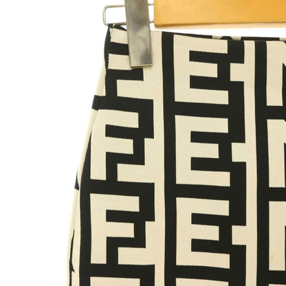 Fendi Tight Skirt Easy Mimore Long Logo All Over Pattern Bicolor 36 Black White — view 4
