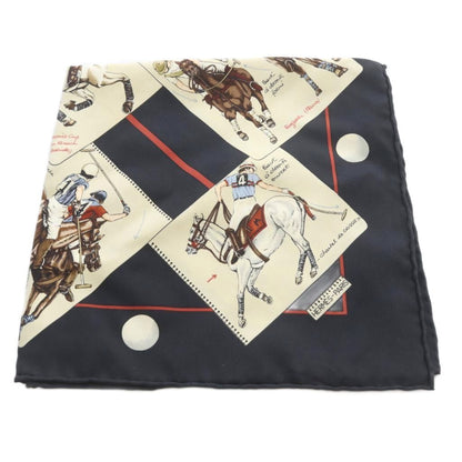 Hermes Polo World le Monde du Scarf All Over Pattern Black Carre 40 — view 2
