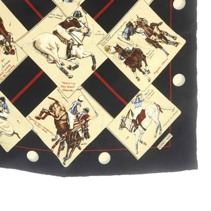 Hermes Polo World le Monde du Scarf All Over Pattern Black Carre 40 — view 4