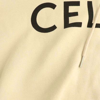 Celine Logo Pullover Hoodie Sweatshirt Long Sleeve XS Beige HS — view 7