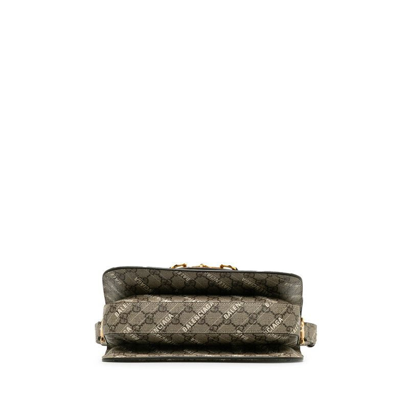 Gucci Hacker Project GG Supreme Horsebit Shoulder Bag Beige Leather — view 4