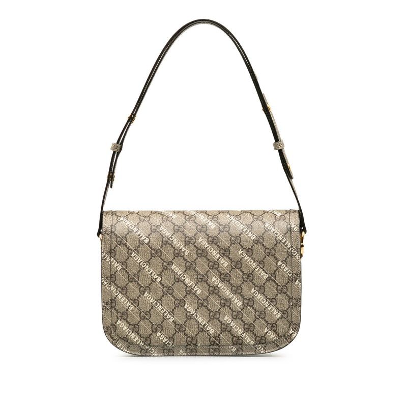 Gucci Hacker Project GG Supreme Horsebit Shoulder Bag Beige Leather — view 3