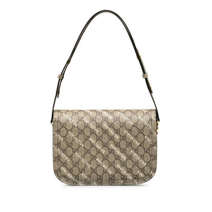 Gucci Hacker Project GG Supreme Horsebit Shoulder Bag Beige Leather — view 3