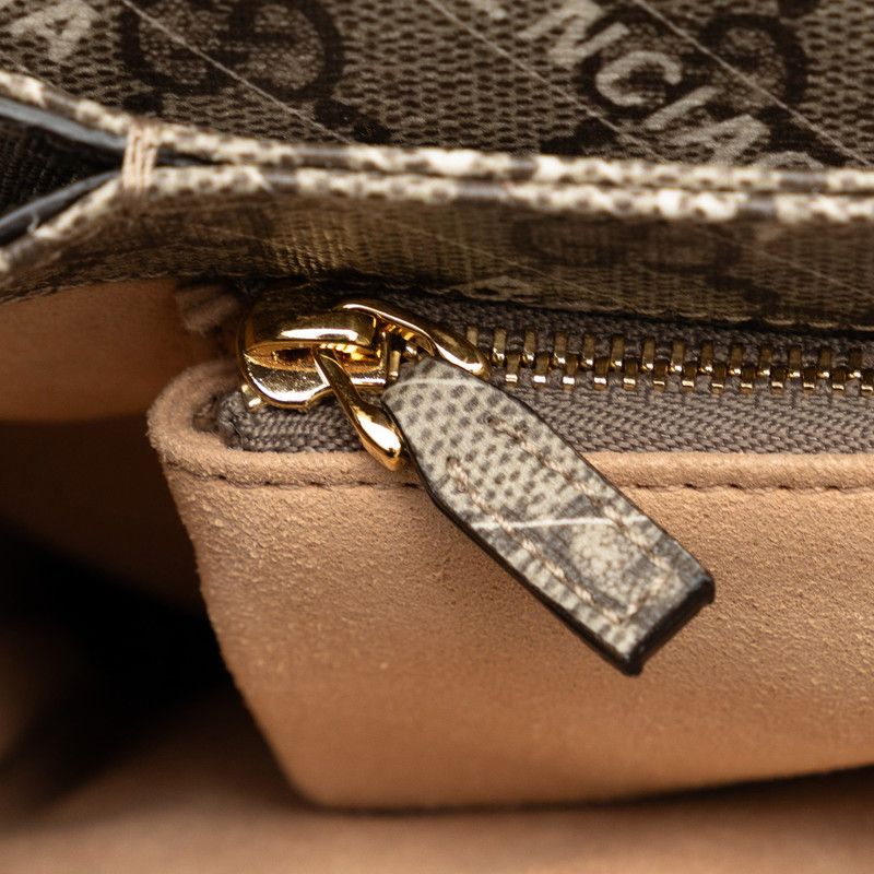 Gucci Hacker Project GG Supreme Horsebit Shoulder Bag Beige Leather — view 6