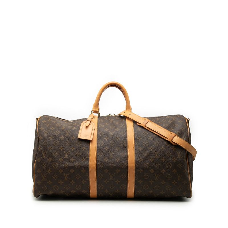 Louis Vuitton Monogram Keepall Bandouliere 55 Boston Bag Shoulder 2-Way Brown