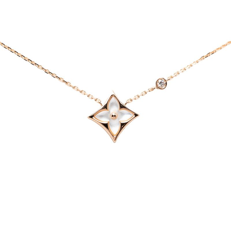 Louis Vuitton Pendentif Star Blossom BB Necklace Gold 18k Pink