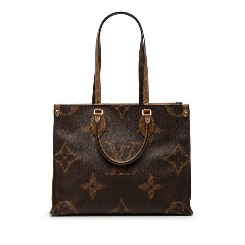 Louis Vuitton Monogram Giant Reverse On The Go 2-Way Shoulder Bag Brown Leather