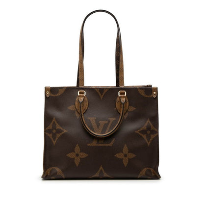 Louis Vuitton Monogram Giant Reverse On The Go 2-Way Shoulder Bag Brown Leather