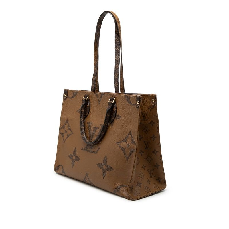 Louis Vuitton Monogram Giant Reverse On The Go 2-Way Shoulder Bag Brown Leather — view 2