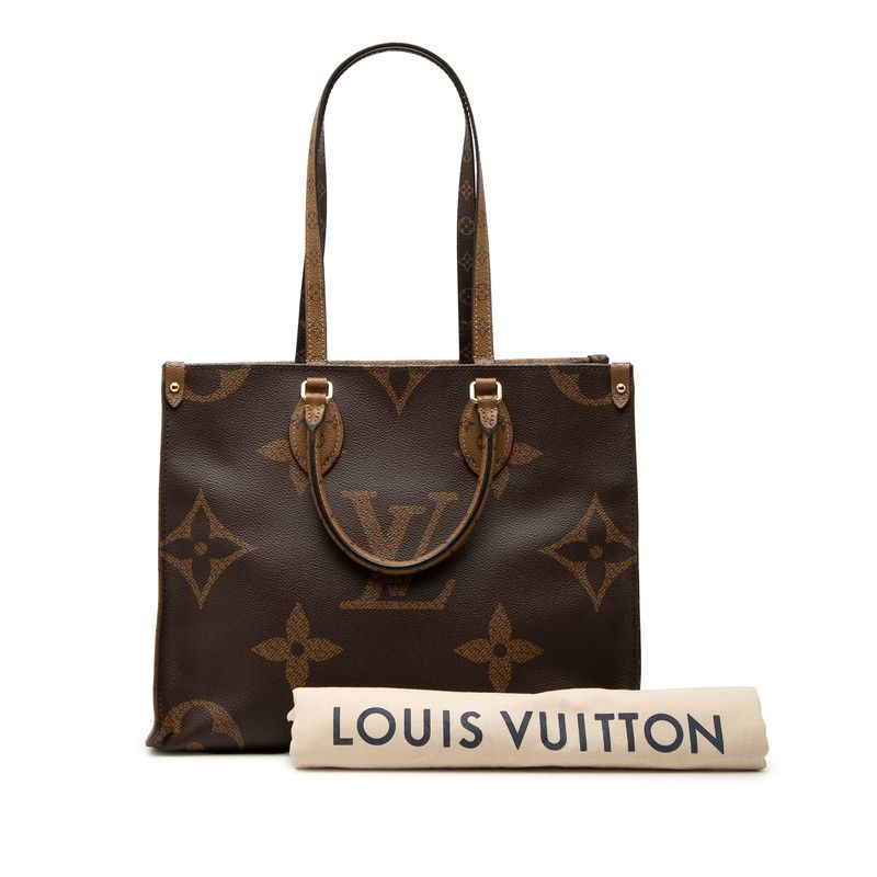 Louis Vuitton Monogram Giant Reverse On The Go 2-Way Shoulder Bag Brown Leather — view 7