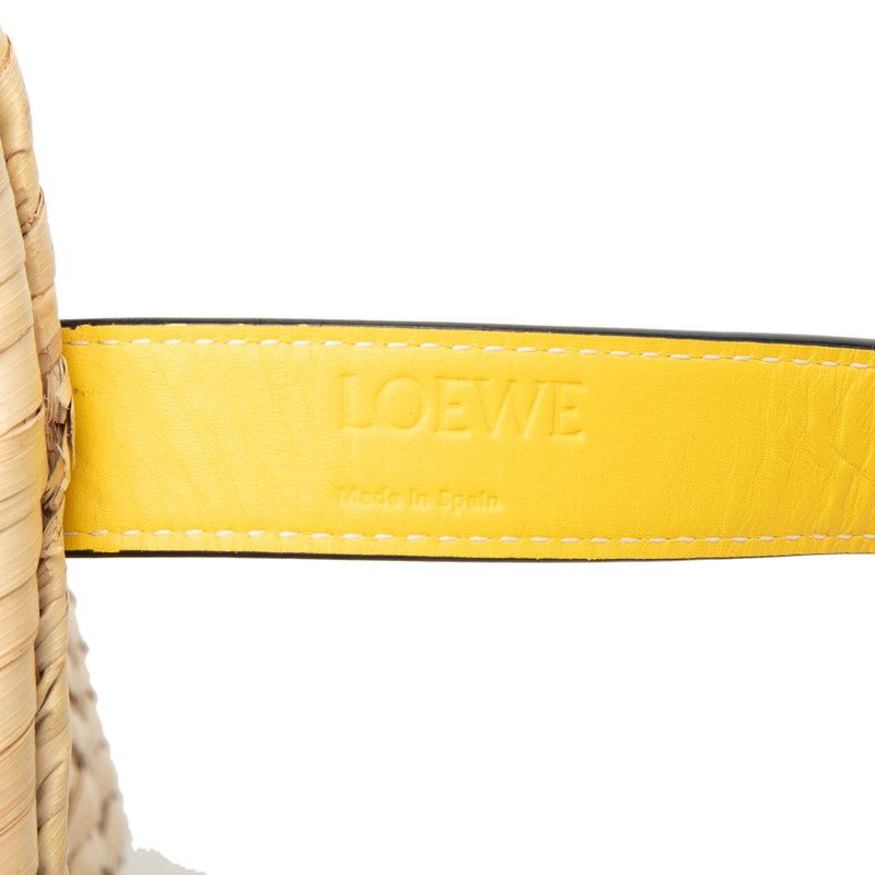 Loewe Basket Small Flower Tote Beige Yellow Raffia Leather — view 5
