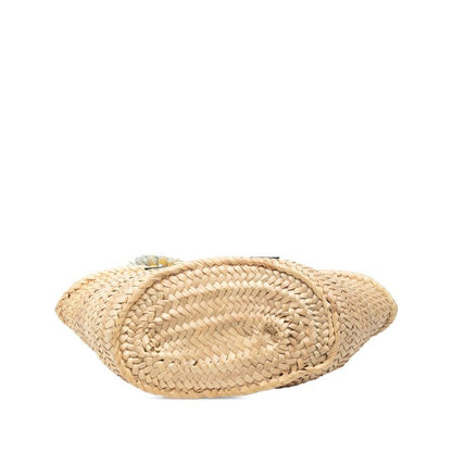 Loewe Basket Small Flower Tote Beige Yellow Raffia Leather — view 3