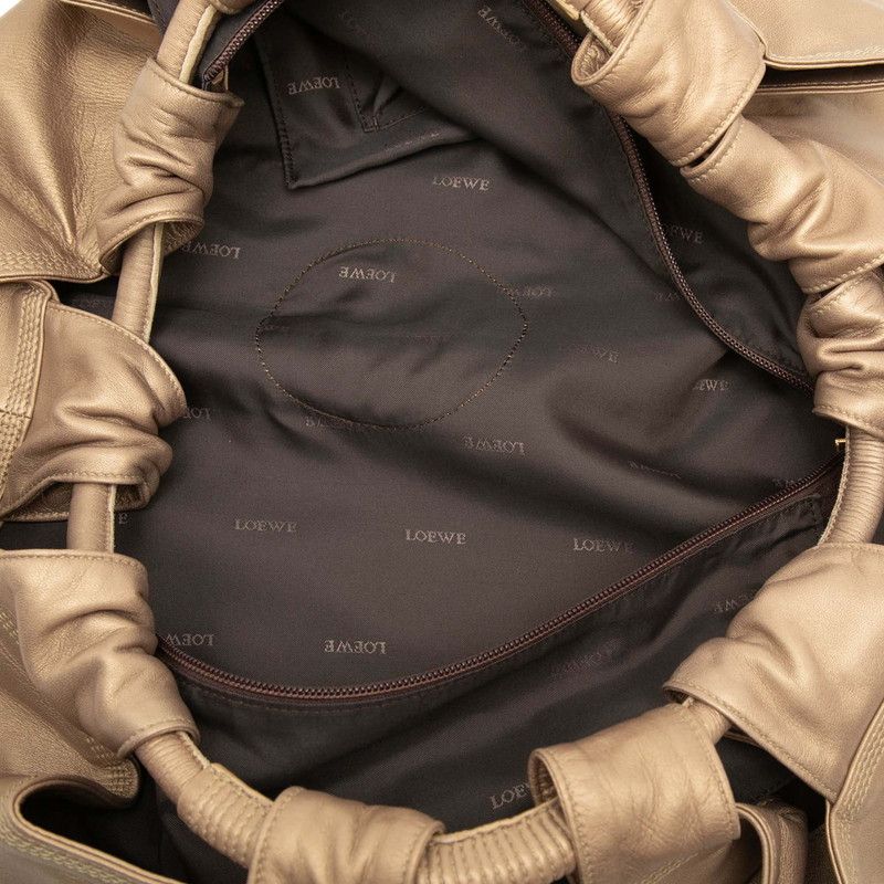 Loewe Anagram Nappa Aire Handbag Gold Leather — view 4