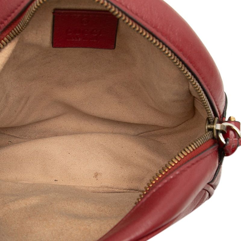 Gucci GG Marmont Quilted Chain Shoulder Bag Red Leather — view 4
