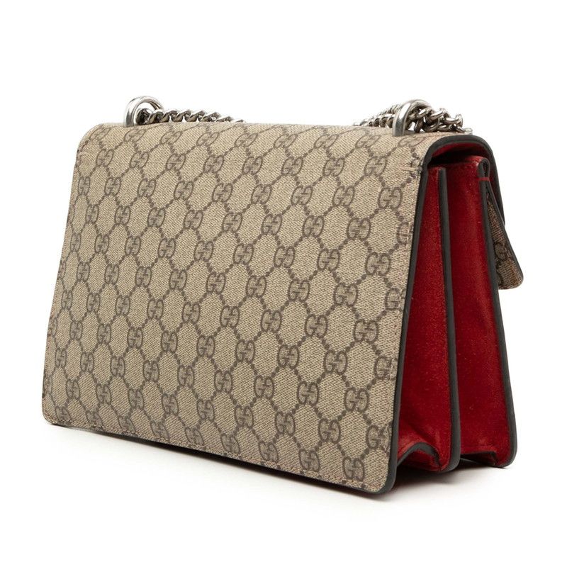 Gucci GG Supreme Dionysus Chain Shoulder Bag Beige Red Suede — view 2