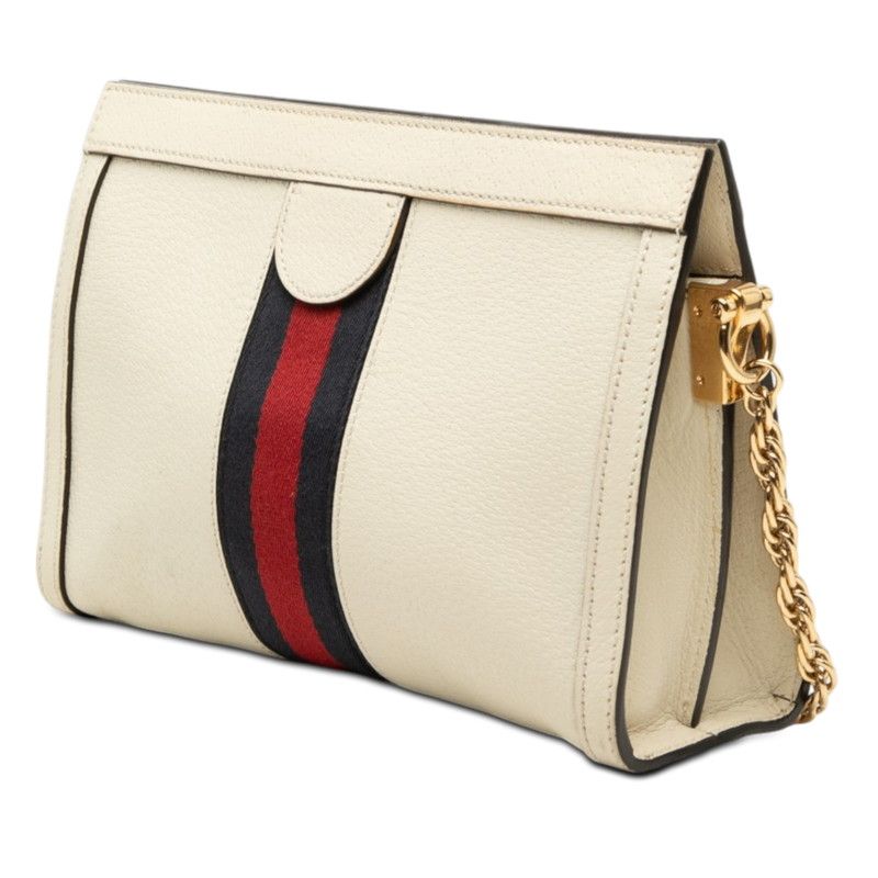 Gucci Ophidia GG Marmont Chain Shoulder Bag Beige Multicolor Leather — view 2