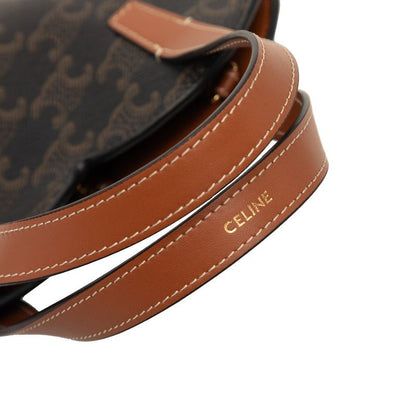 Celine Trio Teen Cool Heart 2-Way Shoulder Bag Black Brown Leather — view 6