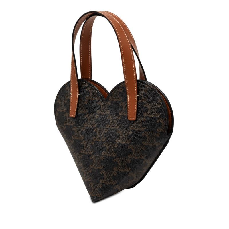 Celine Trio Teen Cool Heart 2-Way Shoulder Bag Black Brown Leather — view 2